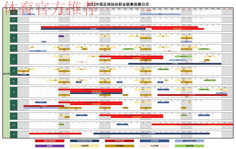 2023赛季中国职业足球联赛及足协杯赛竞赛日历发布